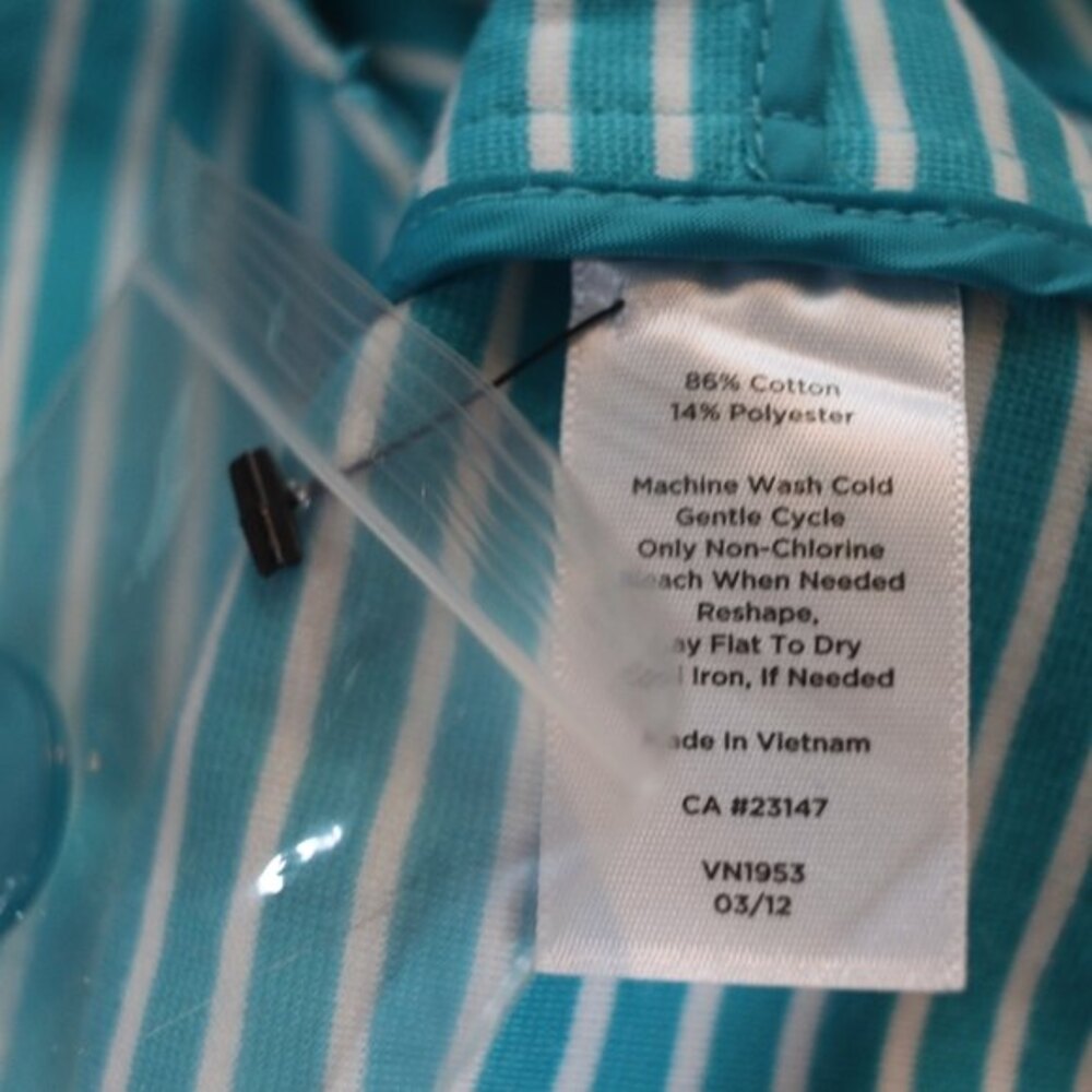 Talbots Blue & White Striped Button Front Lightweight Knit Cardigan LG - Picture 11 of 14